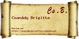Csanády Brigitta névjegykártya