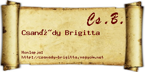 Csanády Brigitta névjegykártya
