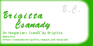 brigitta csanady business card